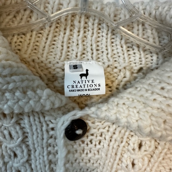 Native Creations Womens Cream Wool Sweater - Picture 3 of 3
